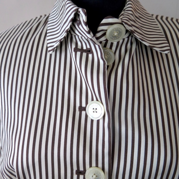 Vintage Lauren Ralph Lauren Women's Striped Jacket Blazer, Cotton/Silk - Picture 5 of 10